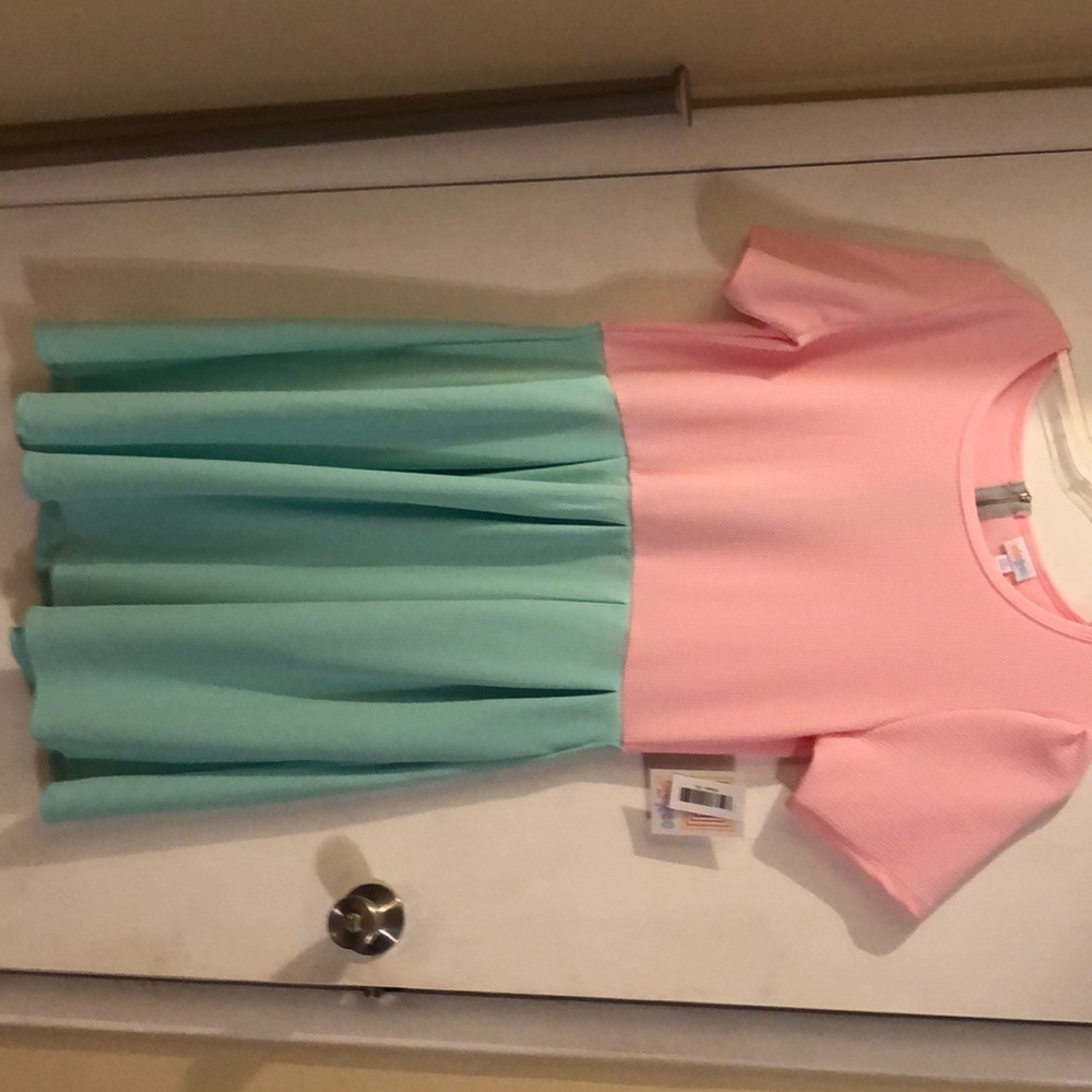 LuLaRoe Amelia NWT.  Pink/mint green
